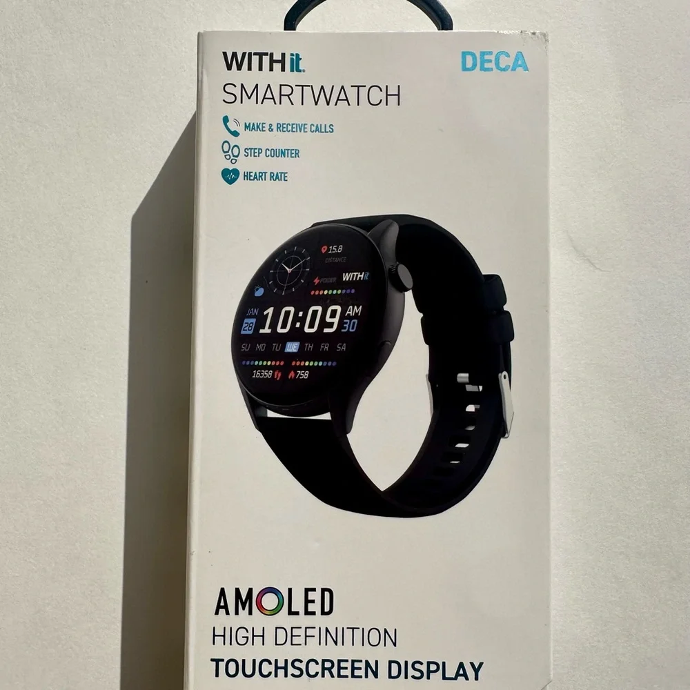 Withit Smartwatch Black Touchscreen Display NEW Amoled DECA (NEW)